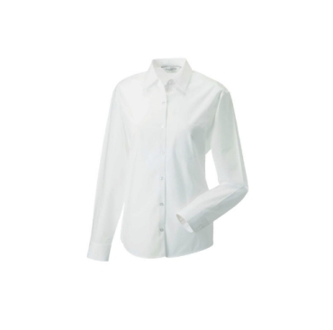 Camisa Oxford Blanca Manga Larga - Mujer (S - XL)